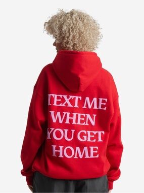 LONELY GHOST Text Me When You Get Home Hoodie Size Large
